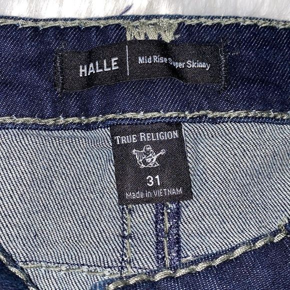 True Religion Hallie Mid Rise Super Skinny Jeans Sz 31 - Picture 11 of 14